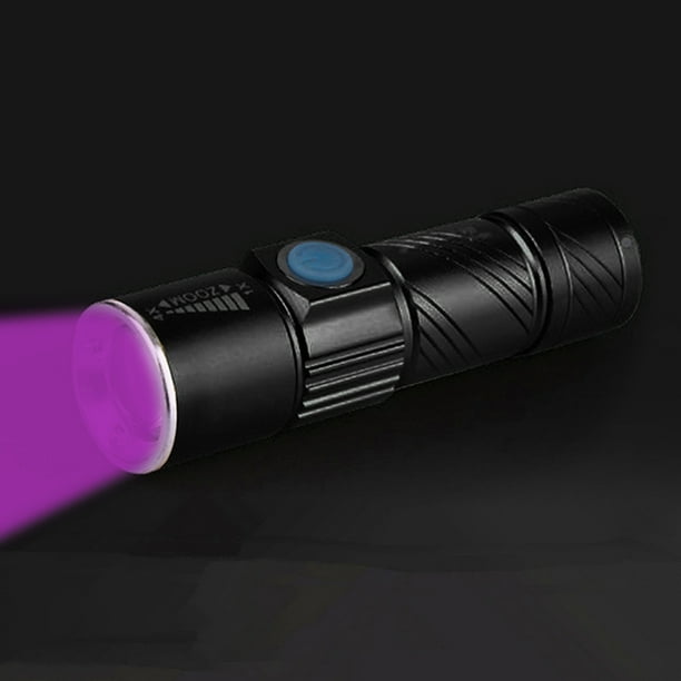linterna tactica de luz ultravioleta 395nm con zoom – luz negra ultra UV
