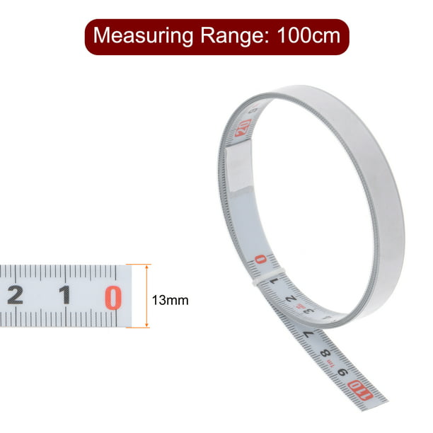 Cinta métrica adhesiva de 100 cm de derecha a izquierda de acero recubierto  de nylon, blanca Unique Bargains cintas métricas