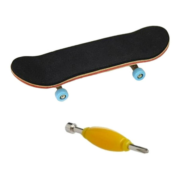 Patineta de dedo, juguete de diapasón de madera,Stents Profesional Dedos  Skate Set Novedad Niños,Blanco