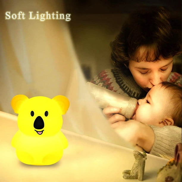 Luz de noche grande Koala Lámpara de dormitorio infantil Luz de noche de  bebé Luz de noche de niño Luz de noche LED 9 colores Luz de noche de bebé  Luz de