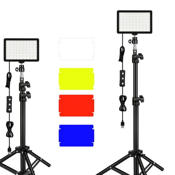 de iluminación para fotografía portátil Luz de video LED USB de 5600K  regulable con soporte de trípode para grabación de estudio de - 2 piezas  Soledad lámpara de pie