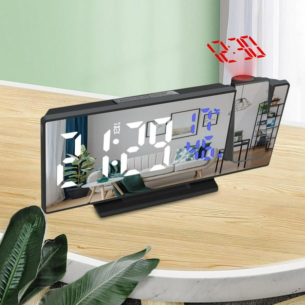 Proyección Reloj despertador Techo Proyector de pared Reloj USB Reloj de  cabecera Snooze Reloj de mesa digital para Oficina Restaurante Ancianos  Macarena Despertador con proyector