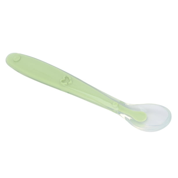 4 cucharas de silicona para bebés de 6 a 12 meses, sin BPA, cucharas de  destete LED para bebés, cuchara de entrenamiento, utensilios de