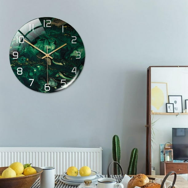 1 Reloj Pared, Reloj Cocina Silencioso 12 Pulgadas, Color Verde