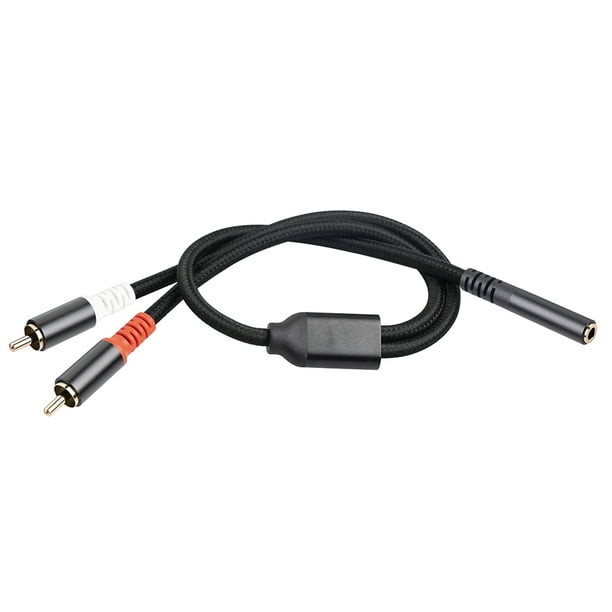 Cable Conversor De Audio Jack Hembra 3.5mm A 2 Rca Macho 20cm