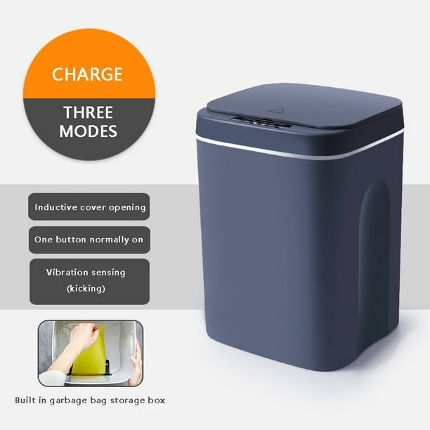 Cubo de basura inteligente de 14 litros con sensor automático, cubo de  basura eléctrico con sensor inteligente, cubo de basura para el hogar, para