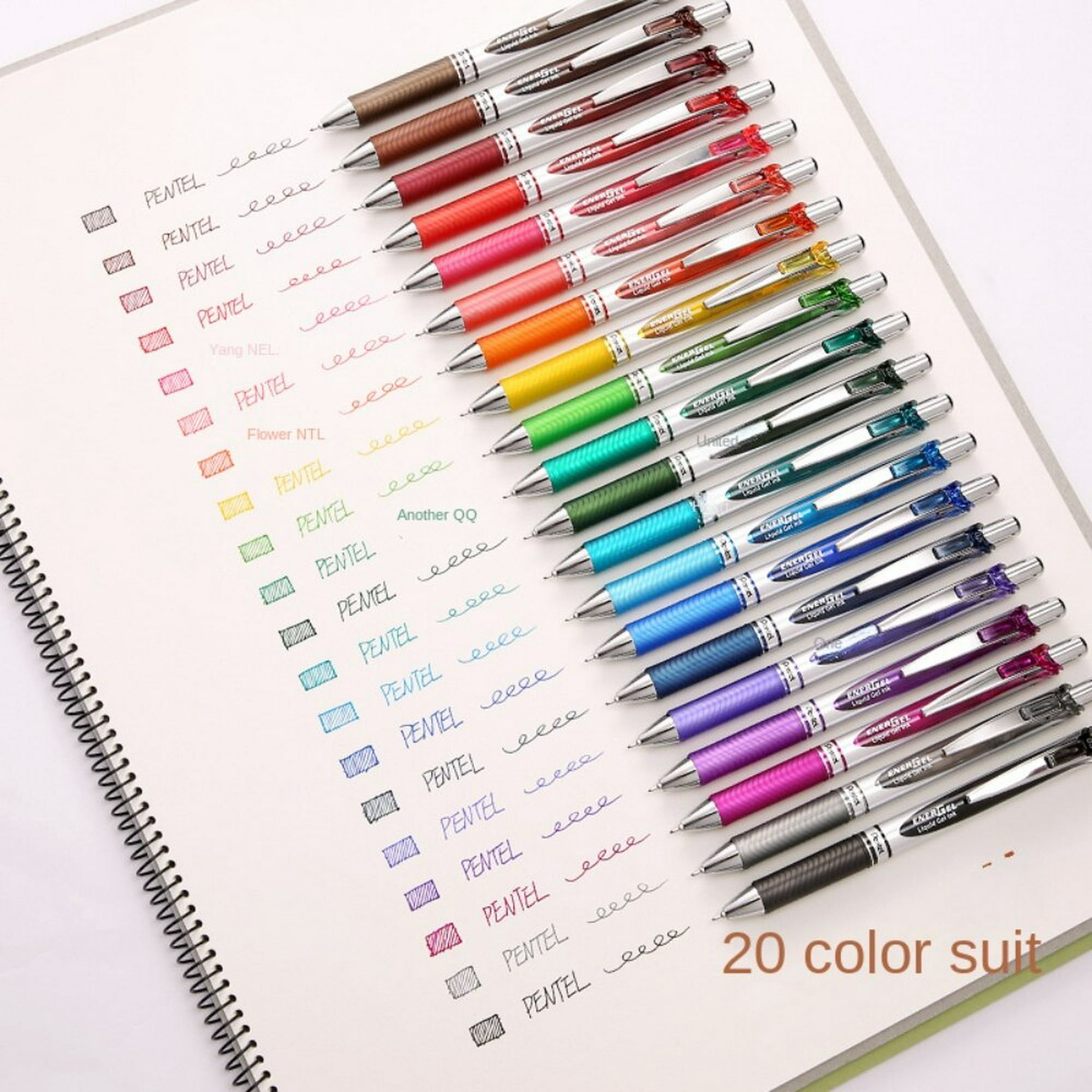 20 piezas-bolígrafos de tinta de Gel de colores, bolis japoneses