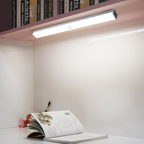 Luces de armario Sensor de movimiento LED Luces debajo del gabinete Lámpara  de noche USB recargable Cálido 400mAh Sharpla luz del sensor de movimiento  interior