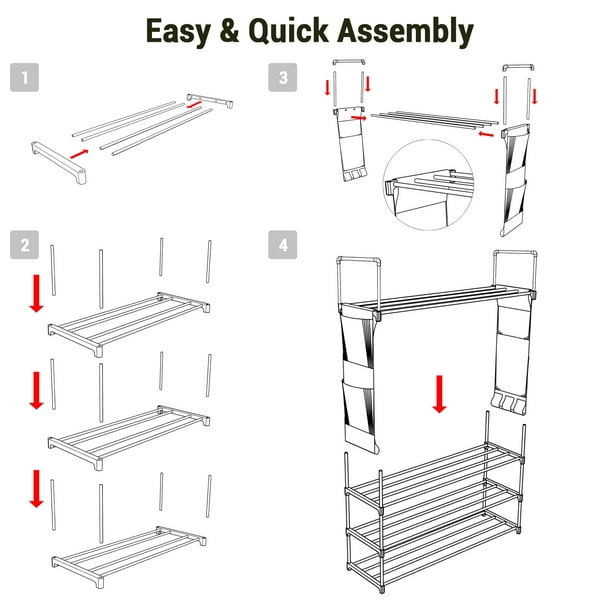 Entryway Stackable Shoe Rack Easy Assemble Shoe Organizer for Dorm