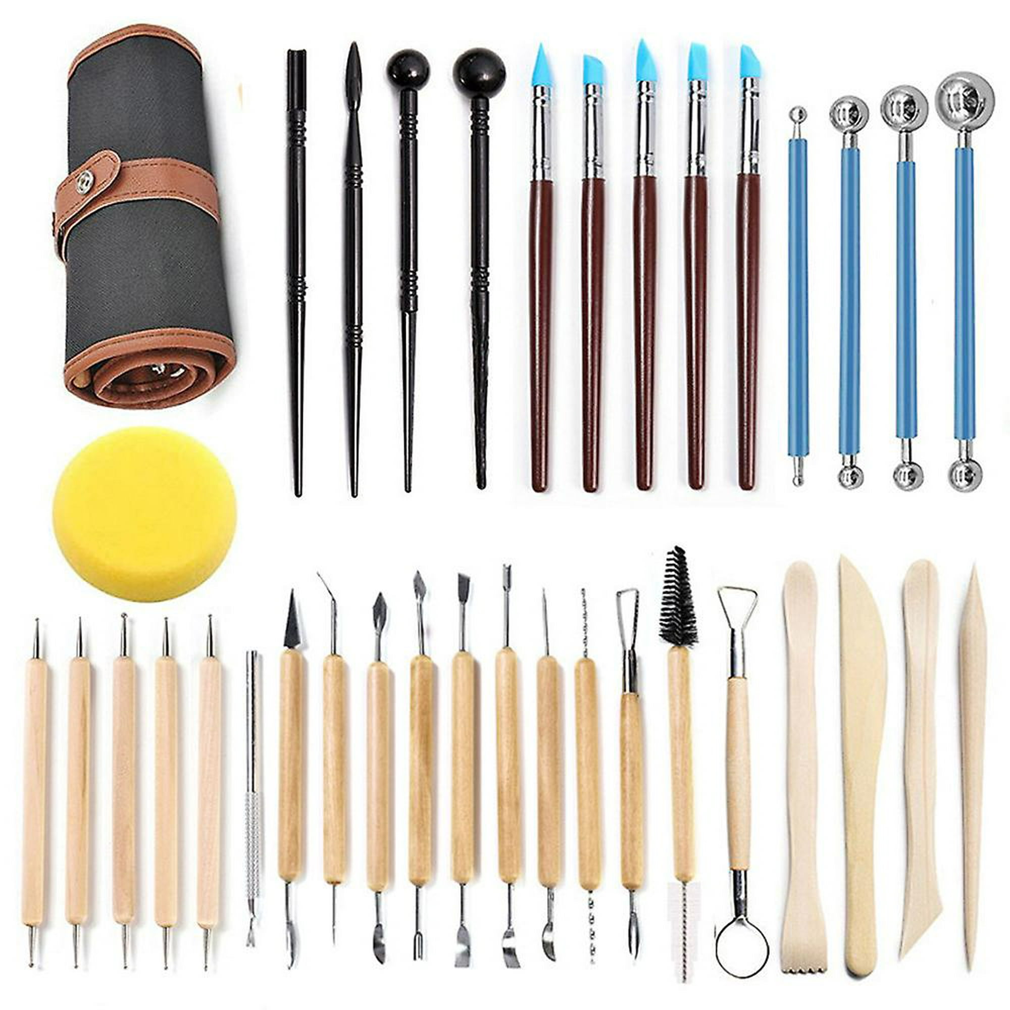 Jetmore Paquete de 35 herramientas de arcilla, herramientas de cerámica y  herramientas de escultura, juego de escultura de arcilla para modelado de –  Yaxa Store