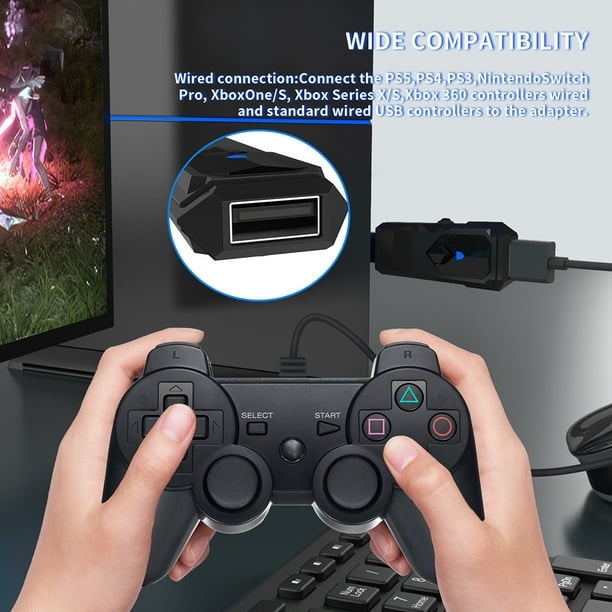 Adaptador de controlador para consola PS5 - Convertidor inalámbrico para  juego PS5, compatible con Xbox Series X/S/One, PS5/PS4, controlador de