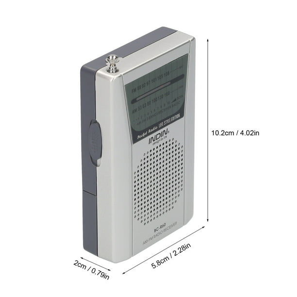 Radio portátil AM FM, radio de bolsillo, mini reproductor de radio AM FM  Reproductor de radio compacto con pilas Radio AM FM portátil, radio