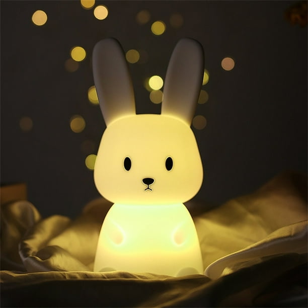  Linda luz nocturna de búho para niños, lámparas de animales  recargables USB, decoración de habitación multicolor, luz de alimentación  creativa por la noche LED que cambia de color suave de silicona 