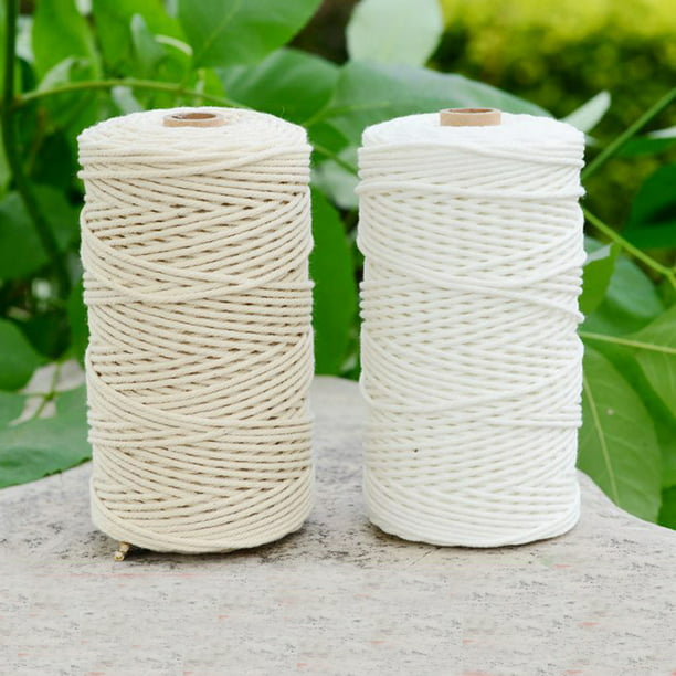 Cuerda trenzada de macramé, cordón de algodón para hacer a mano, Beige  Natural, accesorios de boda