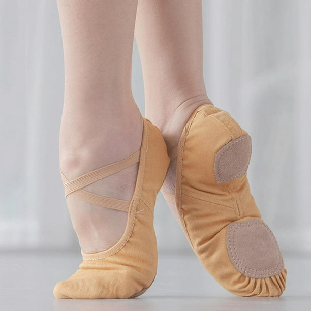 Zapatillas de ballet de lona de moda para mujer, zapatos planos de yoga  para Tan_31 Colcomx ballet pointe zapato de las mujeres niña