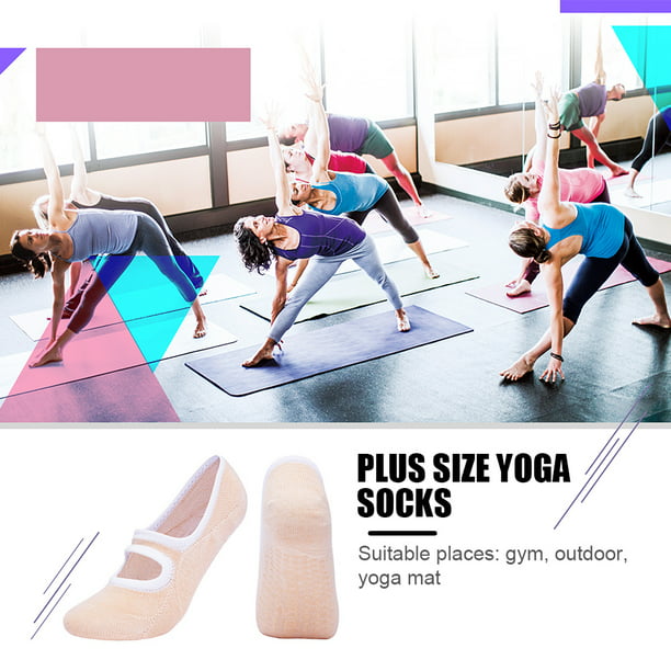 Calcetines de yoga para mujer antideslizante con correas para Pilates, –