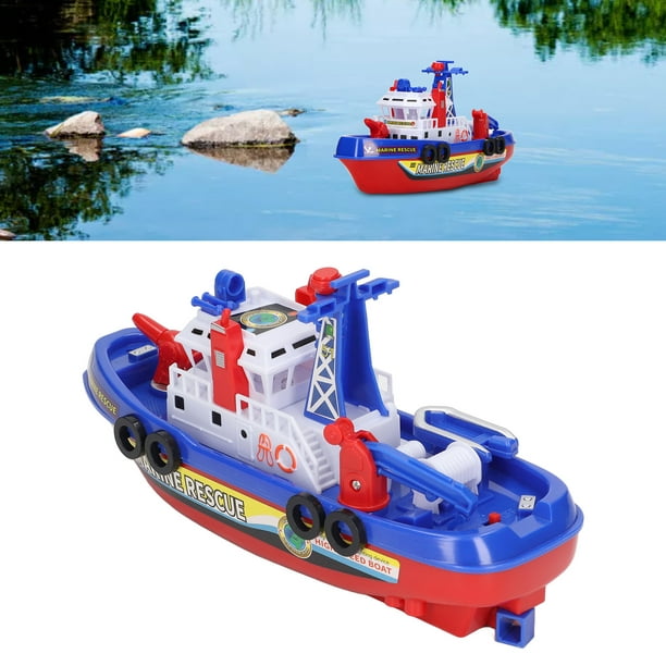 Juguetes de baño para niños pequeños, juguete flotante con rociador de agua  para niños, divertido baño con barco, coche de plice, camión de bomberos y
