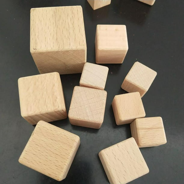 Juego de 10 cubos de madera