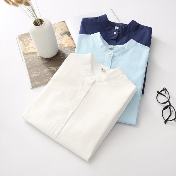  Camiseta de vestir para mujer, casual, OL, larga, de manga  corta, para el trabajo, para mujer, Blanco, XL : Ropa, Zapatos y Joyería