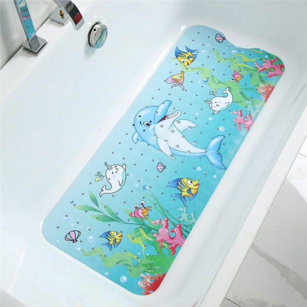 Tapete de baño para bañera para niños, tapete antideslizante de dibujos  animados para bebé, extra largo, antideslizante, tapete de baño para niños