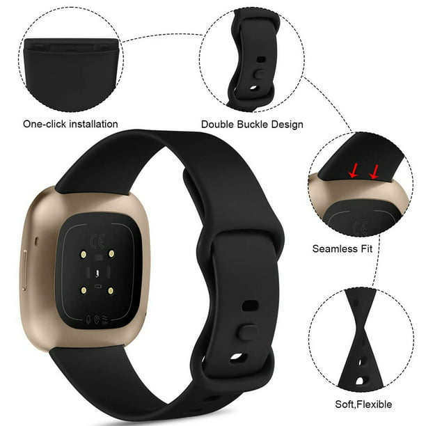 Comprar Correa de pulsera de silicona para Fitbit Versa 3/4, repuesto de  correa de reloj inteligente para Fitbit Sense