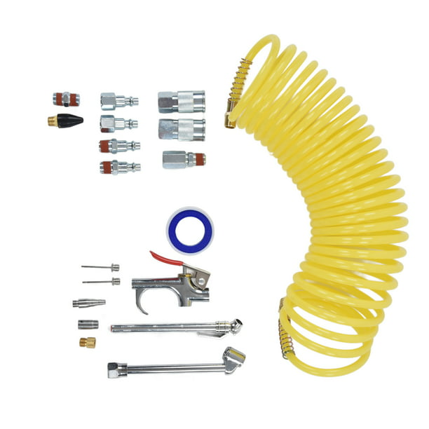 Kit de manguera de aire 1/4 para compresor, accesorios de  manguera neumática de PU de 6/29.5 ft con conector macho/hembra (0.394 *  0.256 in* 19.7 ft) : Herramientas y Mejoras del Hogar