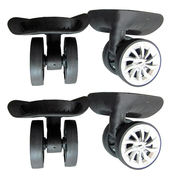 Paquete de 2 ruedas de repuesto silenciosas resistentes al desgaste para  maletas de equipaje, ruedas giratorias de goma negra, rodamientos, kits de