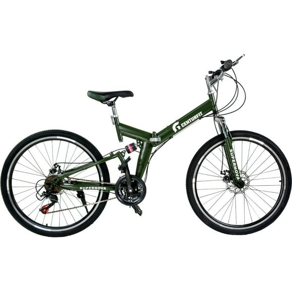 bicicleta de montaña rodada 26 plegable 21 velocidades centurfit verde