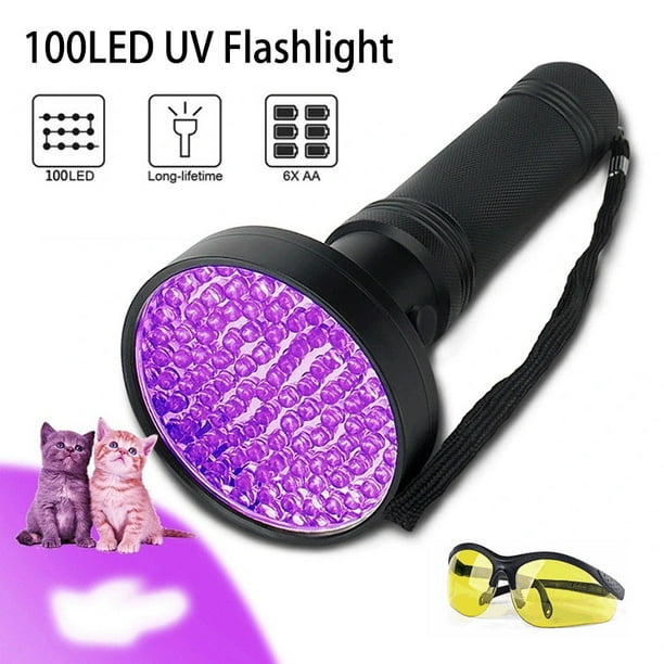 Linterna de Luz Negra LED Ultravioleta Detector de Manchas de Orina de  Mascotas 