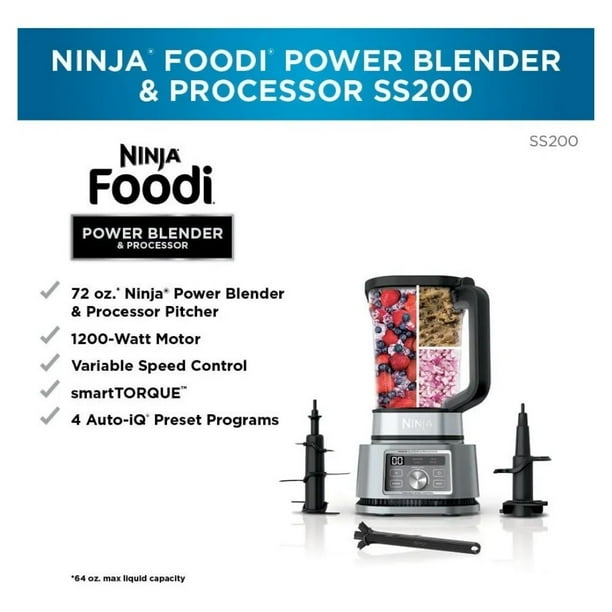 Licuadora con procesador 1200 Watts Ninja SS200