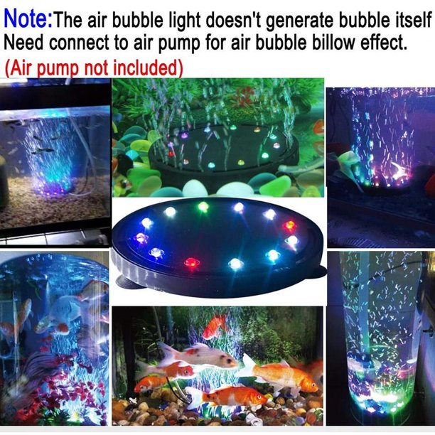 Lámpara Para Peceras Acuario 12 Burbuja Luces Sumergible