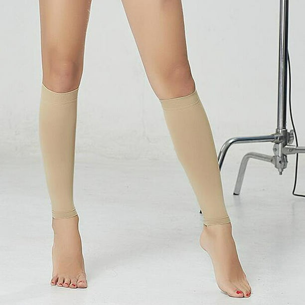 Calcetines altos de compresión a rayas para mujer