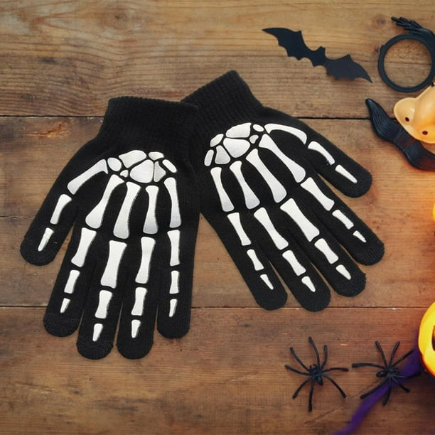 Guantes invierno unisex de punto elástico, guantes oscuridad para disfraz  adulto di Pata de Baoblaze Guantes de esqueleto de Halloween