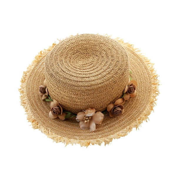 Gorras de paja de verano Gorros para mujer, con guirnalda extraíble  Sombrero de protección solar plegable Sombreros para al aire libre  primavera , cafe ligero Café Ligero Magideal Gorras de paja de
