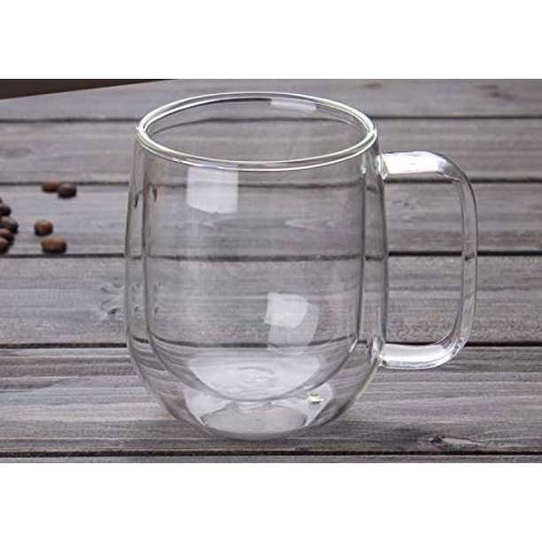 Mfacoy Juego de 6 tazas de café de cristal, taza de café transparente de 15  onzas, tazas grandes de …Ver más Mfacoy Juego de 6 tazas de café de