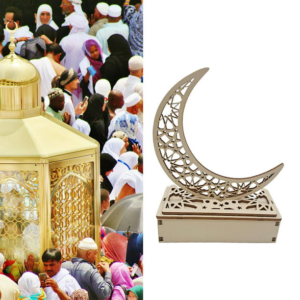Adornos islámicos musulmanes de EID Mubarak Ramadan, decoración de  escritorio de de Festival de castillo, talla calada, decoraciones B  Sunnimix Decoraciones de Eid Mubarak