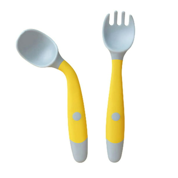 Cucharas de silicona para bebé, 4 piezas de cuchara de entrenamiento suave  para bebé con función flexible, fácil de sostener, cucharas de aprendizaje