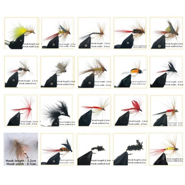 Croch 60pcs 120pcs Fly Fishing Dry Flies