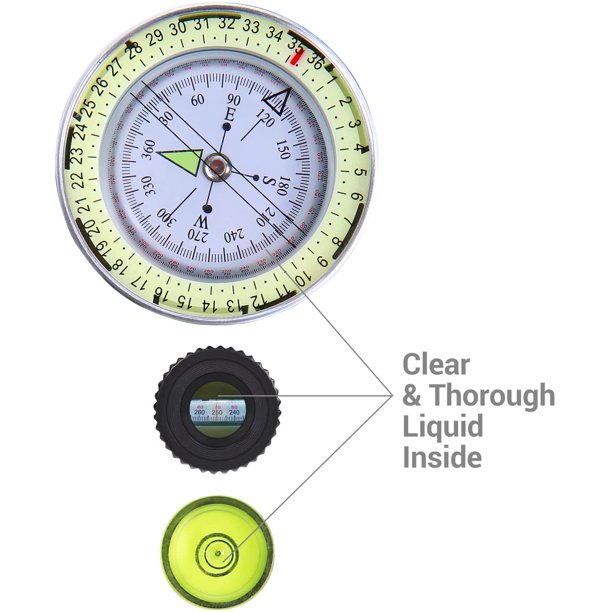 Brújula militar Brújula para acampar con bolsa de transporte a prueba de  agua