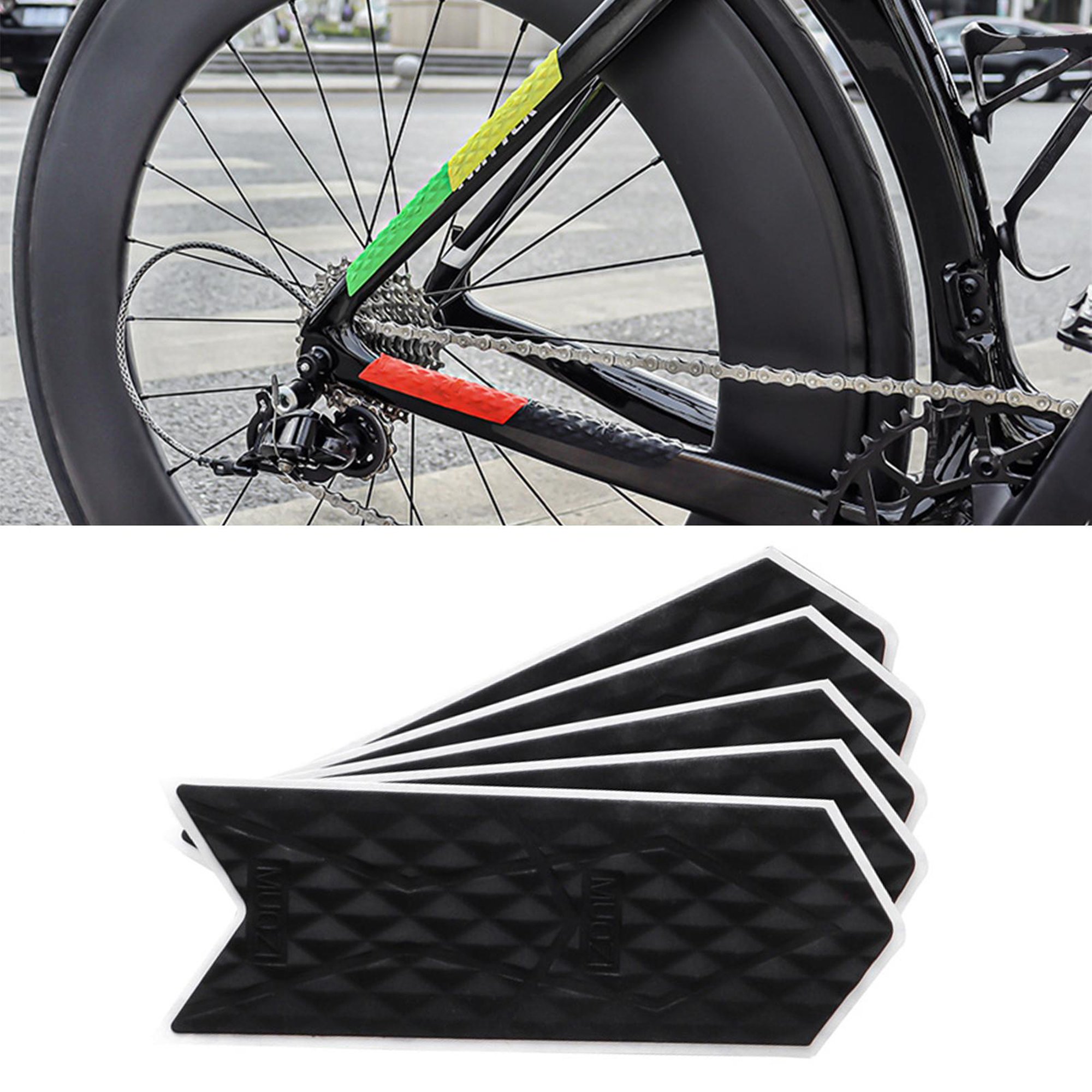 1 juego de protectores de cadena de bicicleta de carretera MTB Protector  antiarañazos (negro)
