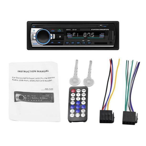  ePathChina Radio de coche Bluetooth de 12 V, reproductor de  MP3, soporte de audio estéreo para vehículo, FM, USB, SD, AUX, con control  remoto : Electrónica