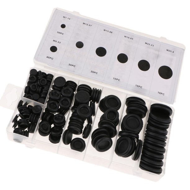 Kit de 125 Tapones de Goma para Cables y Agujeros