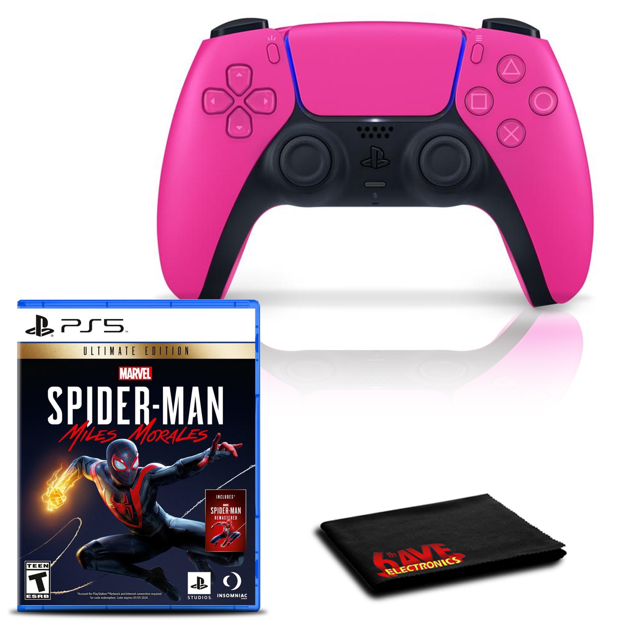 Playstation 5 Dualsense Wireless Controller Nova Pink With Marvels Spiderman Miles Morales