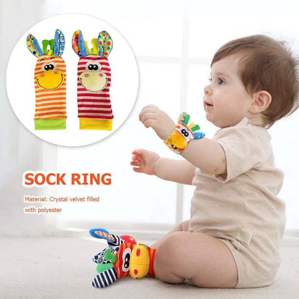1 par de calcetines de anillo de sonajero para bebé, juguetes de buscador  de pies de dibujos animados bonitos y suaves de felpa Ndcxsfigh libre de  BPA