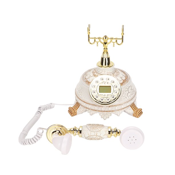 Teléfono con dial giratorio retro, teléfono fijo vintage, teléfono de  escritorio (amarillo) Ticfox