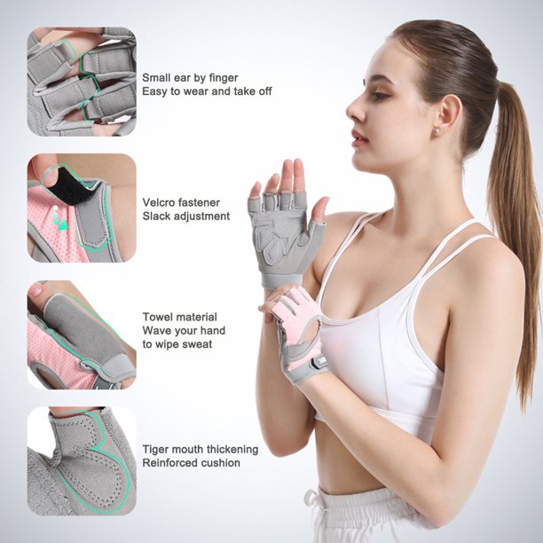 Guantes de fitness para mujer Guantes de entrenamiento de medio