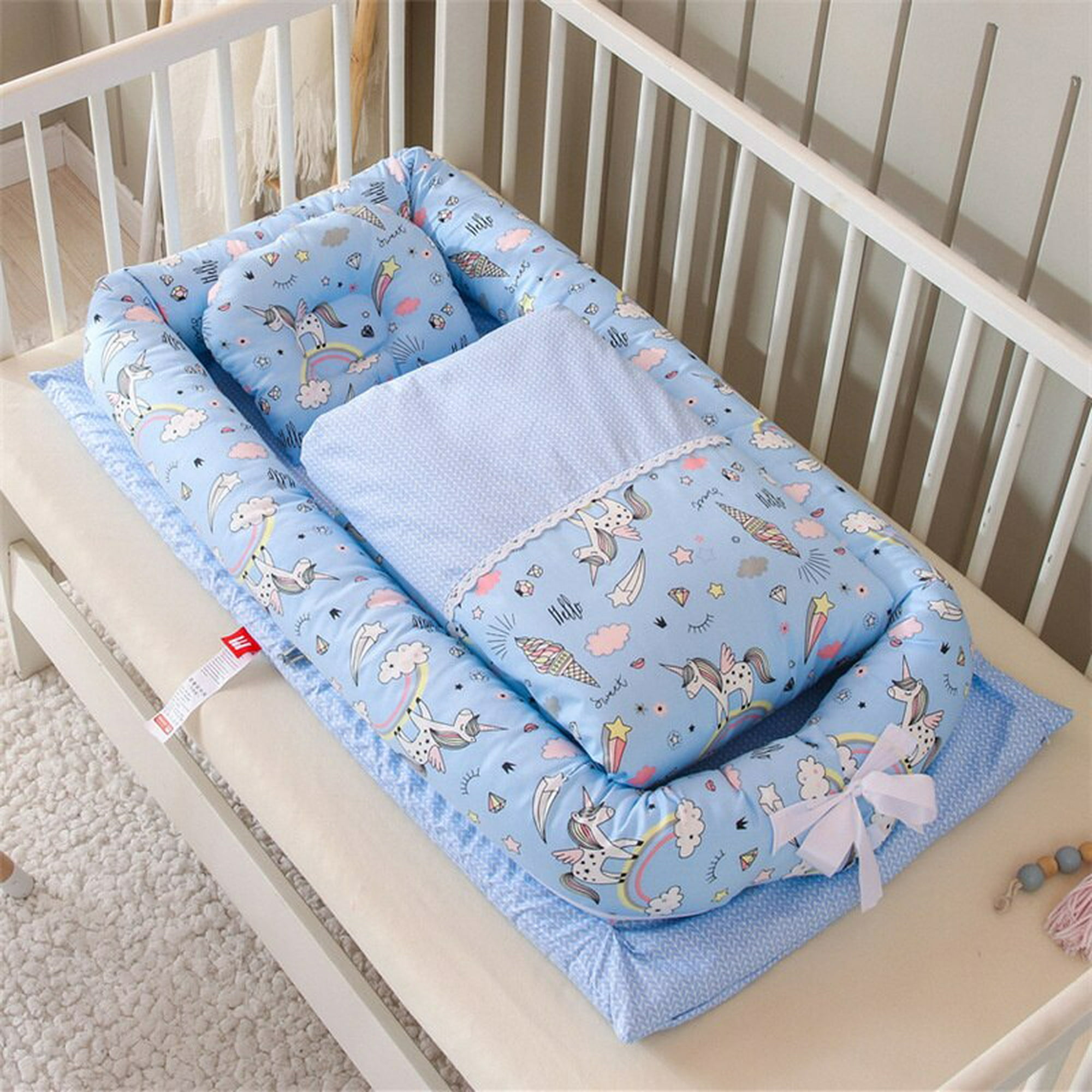 Cama nido suave portátil para bebé, cuna plegable de viaje para dormir,  cuna parachoques para bebés y recién nacidos Fivean unisex