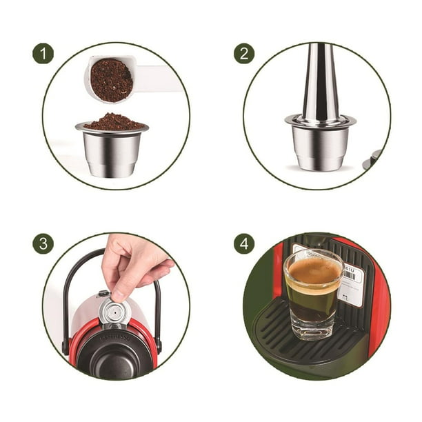Cápsula reutilizable de acero inoxidable, filtro de café recargable con  cápsula Original, para usar solo con