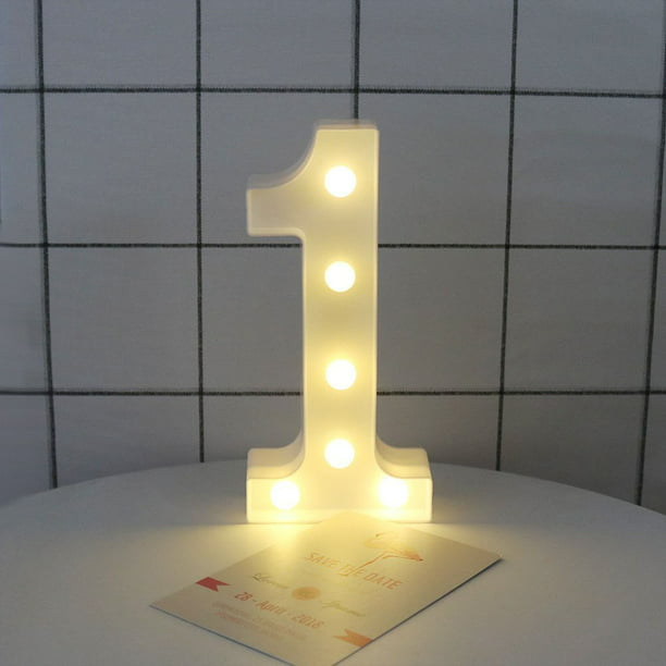 disponible en inventario] 1 pza signo de luz led de números led vintage  para fiesta de cumpleaños/boda