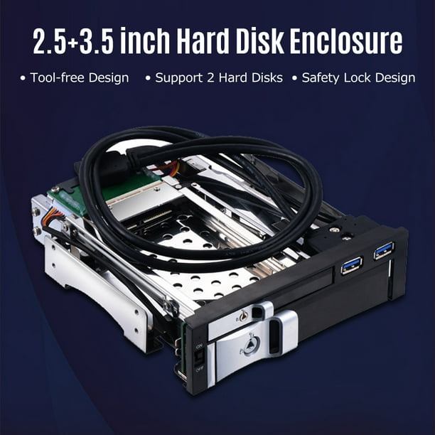 Gigante defecto trimestre Caja de disco duro Estuche de disco duro interno de doble ranura de 5,25  pulgadas, carcasa SATA HDD/ Abanopi Caja de disco duro | Walmart en línea